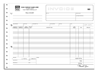 DF113 Wide Body Invoice - Detached Carbonless
