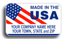 DF12746 Made In The USA/Flag Label, High Gloss