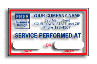 DF1690F Static Cling Windshield Label, "SERVICE PERFORMED AT"