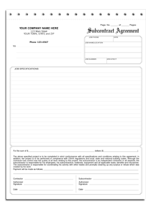 DF219 Subcontractor Agreement Form