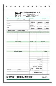 PCCC880 Pest Control Service Order/Invoice - Detached Carbonless