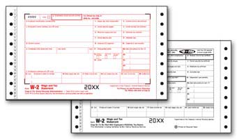TF2106  W-2  Continuous Twin Sets 6-Part Tax Form