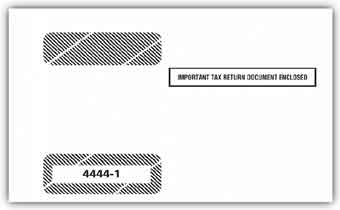 TF44441 W-2  4-Up Horizontal Laser Form Double Window Tax Envelope
