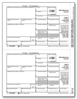 TF5112  1099 Miscellaneous Income C Payer/State Copy Laser Form
