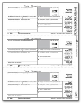 TF5152  1098 Mortgage Interest Lender/State Copy C Laser Tax Form
