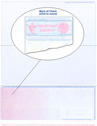 901B_R-199 Blank Laser Bottom Check Stock - Burgundy-Blue Prismatic Fingerprint Security Laser Checks