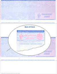 902T_R-199 Blank 2 Per Page Laser Check Stock - Blue-Burgundy Prismatic Fingerprint Security Laser Checks