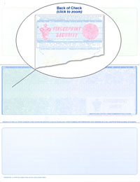 903_R-361 Blank Laser Middle Check Stock - Green-Blue Prismatic Fingerprint Security Laser Checks
