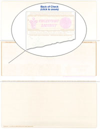 909_464 Blank Laser Middle Check Stock - Brown Fingerprint Security Laser Checks