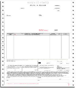 DF13650 Continuous 9-1/2 x 11 Blank  Straight Bill of Lading Form
