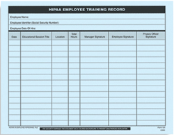 WHIP101 HIPAA Employee Training Record Log