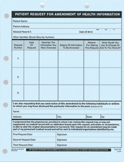 WHIP105 Patient Request For Amendment Of Health Information