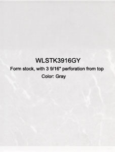 Blank Laser Form Stock - Gray - WLSTK3916GY