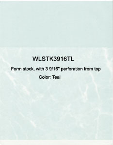 Blank Laser Form Stock - Teal - WLSTK3916TL