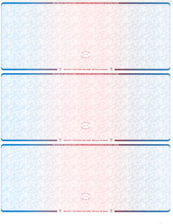 WLSTK4BRB Blank Laser 3 On-A-Page Check Stock - Blue/Red/blue Prismatic Laser Checks