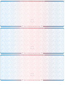 WLSTK4BRB Blank Laser 3 On-A-Page Check Stock - Blue/Red/blue Prismatic Laser Checks