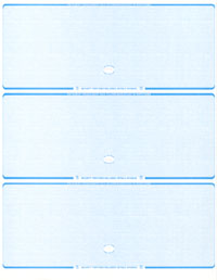 WLSTK4LNBL Blank Laser 3 On-A-Page Check Stock - Blue Linen Laser Checks