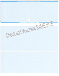 WLSTK7LNBL Blank Laser Top Check Stock - Blue Linen - Check and Vouchers SAME SIZE