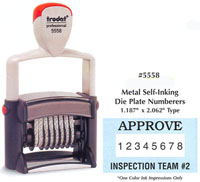 Large 8 Number Die Plate Metal Numbering Stamp - Self-Inking