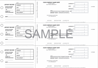 DEL100053 3-On-A-Page Deposit Tickets