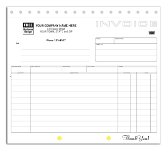 DF105 Small Invoice - Detached Carbonless