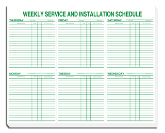 DF116 Weekly Service Schedule