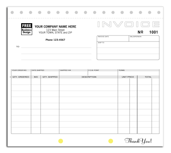 DF121 Small Shipping Invoice - Detached Carbonless