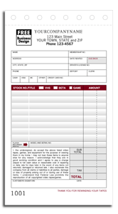 DF138 Video Rental Form