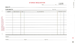 DF1540 Stores Requisition - Detached with Carbons