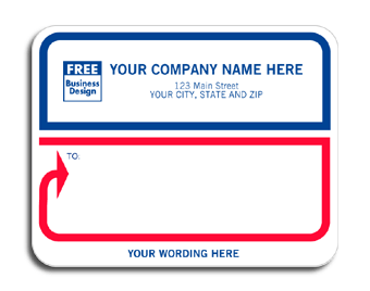 DF1675 Jumbo Mailing Label, Red and Blue - Padded