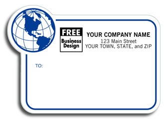 DF1678 Jumbo Mailing Label, Blue Globe - Padded