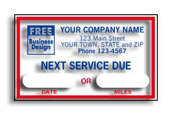 DF1690A Static Cling Windshield Label, "NEXT SERVICE DUE"