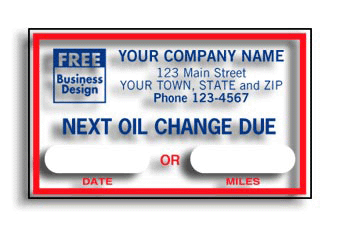 DF1690C Static Cling Windshield Label, "NEXT OIL CHANGE DUE"