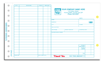 DF213 Side Stub Work Order - Detached Carbonless