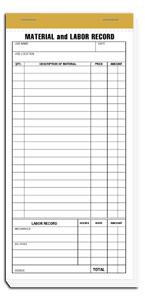 DF230 Material and Labor Record - Carbon