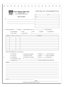 DF240 Letter of Transmittal - Detached Carbonless