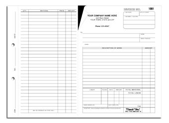 DF245 Work Order/Invoice - Detached Carbon