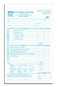 DF248 Locksmith Itemized Work Order Book 
