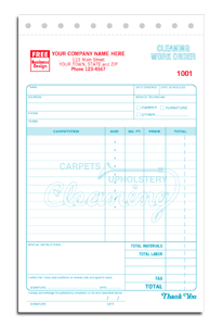 DF2518 Carpet Upholstery Cleaning Work Order - Detached Carbonless