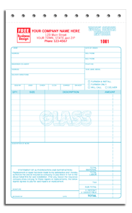 DF2520 Glass Repair Work Order/Invoice - Detached Carbonless