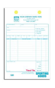 DF2522 Sporting Goods Register Form - Carbonless