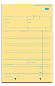 DF256 Job Work Order Card