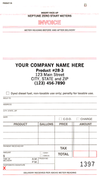 DF28 Fuel Meter Ticket - Invoice