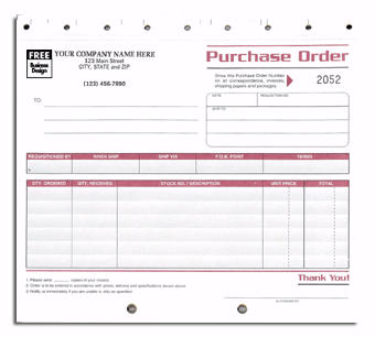 DF4588 Small Purchase Order - Detached Carbonless