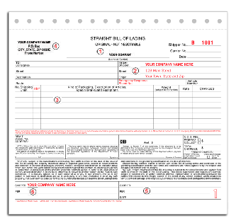 DF5041 Bill of Lading - Detached Carbonless