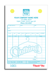 DF603 Clothing Register Form - Carbonless
