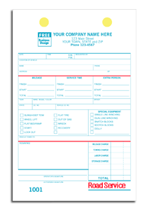 DF613 Road Service Register Form - Carbonless