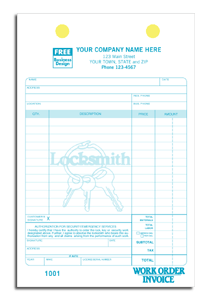 DF619 Locksmith Register Form, WorkOrder/Invoice - Carbonless