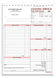 DF6527 Cleaning Work Order - Detached Carbonless