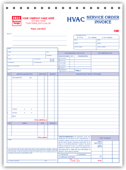 DF6532 HVAC Service Order/Invoice - Detached Carbonless